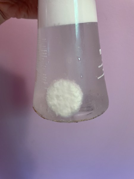 soap tablet dissolving in foamer bottle